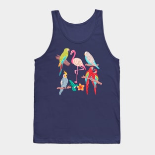 Hand drawn Exotic Bird Colorful Tank Top